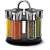 Lamart LT7009 rotating spice rack with 6 glass jars, black and chrome finish