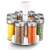 Lamart LT7017 rotating spice rack with 8 glass jars, white and stainless steel