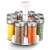 Lamart LT7017 rotating spice rack with 8 glass jars, white and stainless steel
