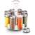 Lamart LT7017 rotating spice rack with 8 glass jars, white and stainless steel