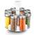 Lamart LT7017 rotating spice rack with 8 glass jars, white and stainless steel
