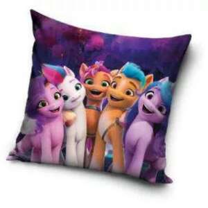 Én kicsi pónim Team díszpárna, 40x40 cm, a film főszereplőivel - Carbotex Díszpárna