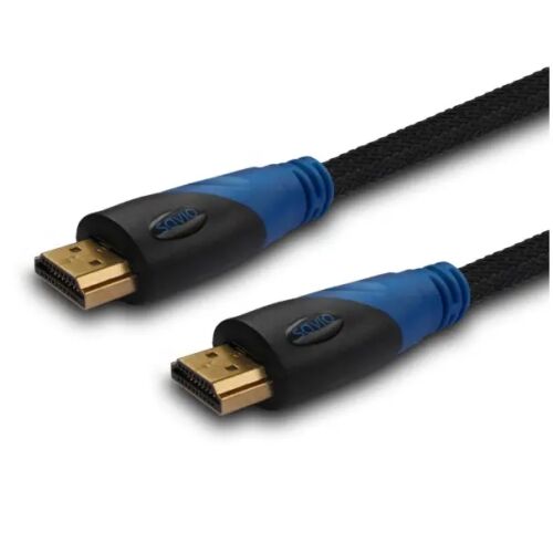Savio HDMI kábel, 2 méteres, standard HDMI A típus, fekete és kék