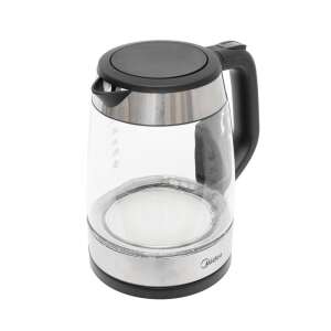 Midea glass electric kettle with stainless steel accents, 1.7 liter capacity - Midea