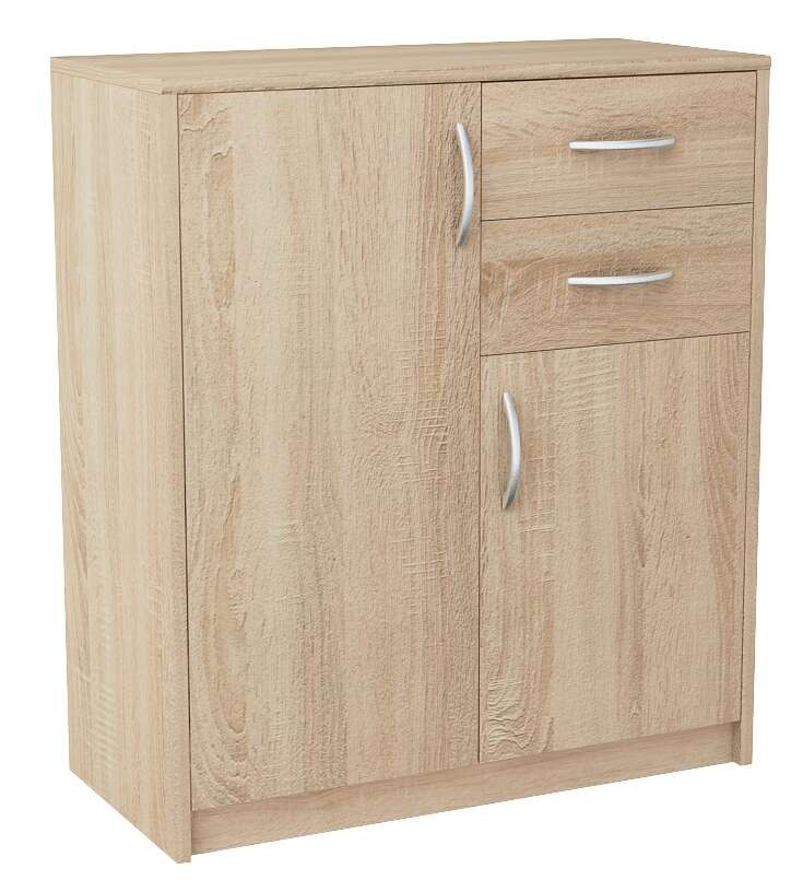 Manhattan Jelin Komód - Sonoma Tölgy - 2 Ajtó, 2 Fiók