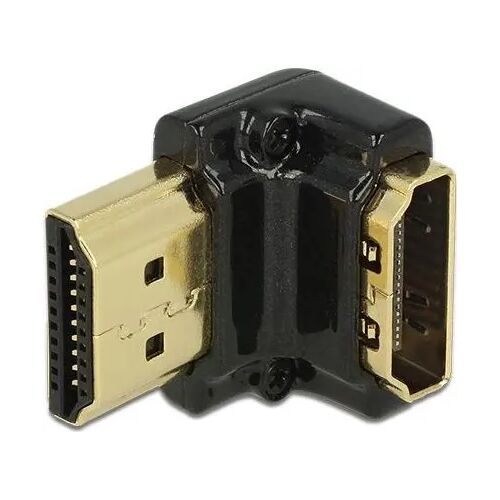 Delock 65662 Vysokorýchlostný Ethernet HDMI-A samica &gt; HDMI-A samec 4K 90° nahor, čierny (65662)