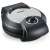 Severin WA2103 waffle maker, closed, angled view