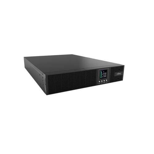 NJOY Aster 3k 3000VA UPS, 3/4 изглед, черен, отпред