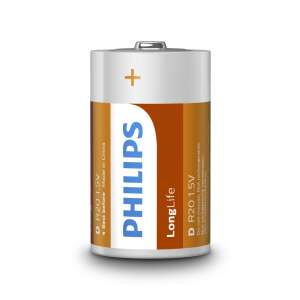 Philips LongLife D battery, R20 size, 1.5V, pack of 10 - Batteries & Accumulator