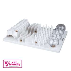 Interaktywna zabawka dla kota Trixie Cat Fun Board, biała, 5 różnych wyzwań, do stymulacji fizycznej i umysłowej - Trzymanie kotów
