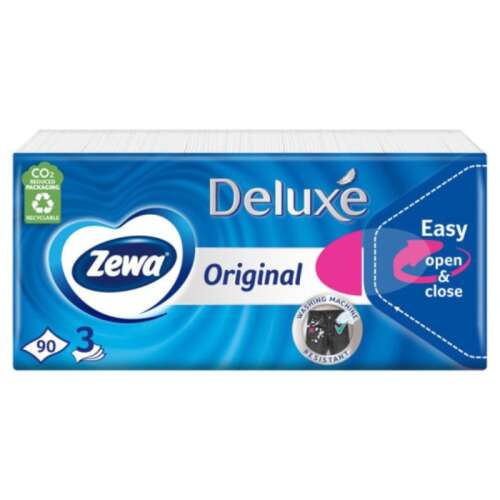 Zewa Deluxe illatmentes papír zsebkendő 3 réteg 90db