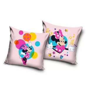 Disney Minnie Mouse decorative pillow, 40x40 cm, pink with polka dots and balloons on one side, Minnie Mouse with heart on the other side - Decorative Pillow