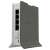 MikroTik hAP ax lite LTE6 router, white and grey, side view