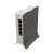 MikroTik hAP ax lite LTE6 router, white and grey, side view