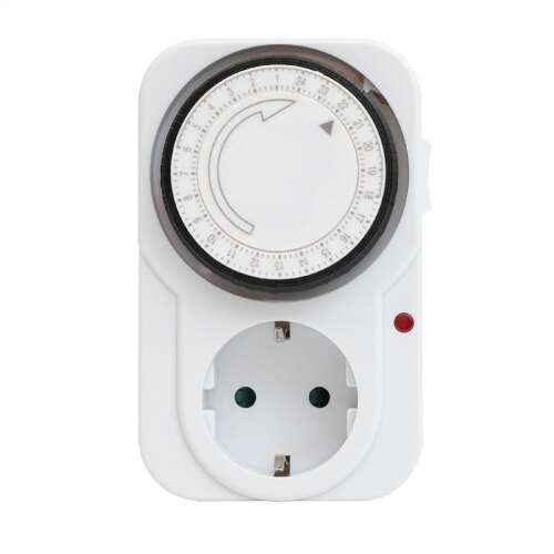 Weißer mechanischer Zeitschaltuhr mit 24-Stunden-Zifferblatt und europäischem Stecker