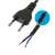 Black power cord with switch, 2 meter long