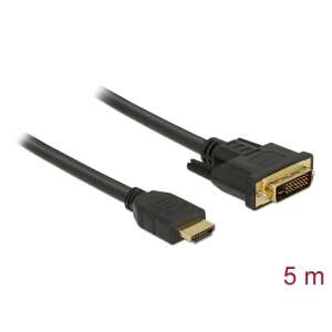 Delock HDMI to DVI 24+1 bidirectional cable 5m, black - Computers and Accessory