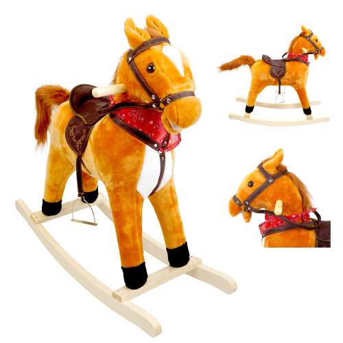 Pepita plush Swinging cal cu șa și hangeffekttel #lightbrown