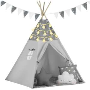 Pepita Indianerzelt mit Licht und Kissen #Grau