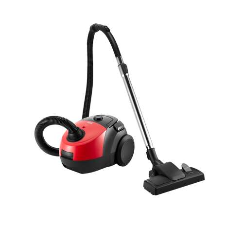 Beko VCC34801AR bag vacuum cleaner on white background