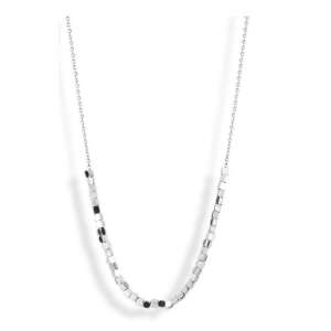 Victoria ezüst kockás nyaklánc, rozsdamentes acél lánc, 45 cm - Női nyaklánc