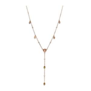 Victoria rózsaarany nyaklánc színes kövekkel - Női nyaklánc