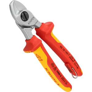 Knipex 95 16 165 T Kabel-Schneidezange, 1000V isoliert, rot und gelbe Griffe - Zangen