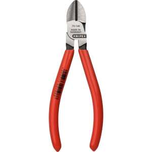 Cęgi boczne Knipex 70 01 140, czerwone uchwyty, produkowane w Niemczech - Knipex