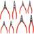 Knipex internal snap ring pliers set, 5 pieces, red handles