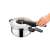 SmartCLICK Kukta 4.0 l pressure cooker, hand opening the lid, stainless steel, black handle, orange details