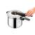 SmartCLICK Kukta 7.5 l pressure cooker, stainless steel, black handle, orange knob, easy to open lid