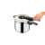 SmartCLICK Kukta 7.5 l pressure cooker, stainless steel, black handle, orange knob, easy to open lid