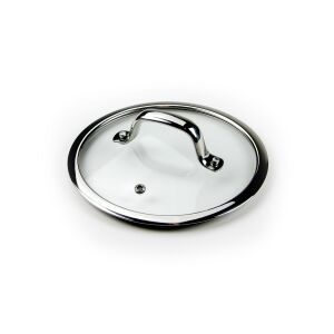 PRESIDENT Stone 20 cm Pot Lid - Glass Lid with Stainless Steel Rim - Pot Lid