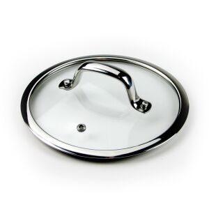 PRESIDENT Stone 28 cm Glasdeckel mit Edelstahlrand und Griff - Topfdecken