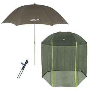 Carp Expert 250cm horgász ernyő szúnyoghálóval, zöld - Horgászernyő