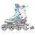 Ролери Spokey PRIME PRO, бели и тюркоазени, размер 38, страничен изглед