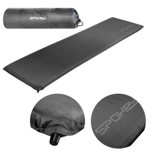 Spokey FATTY self-inflating camping mat, black, 180 x 50 cm, with carrying bag