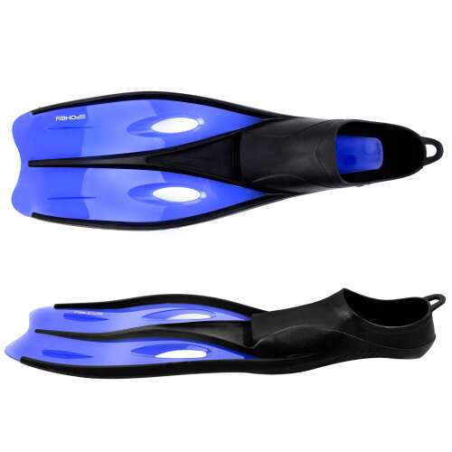 Spokey TROUT blue swimming fins, top and side view