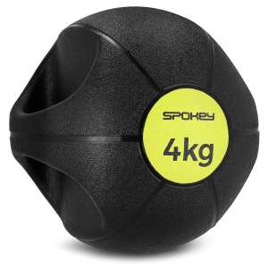 Spokey Gripi Ball 4kg, crna s žutom etiketom, za kućni trening - Spokey