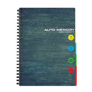 Betűrengeteg Univerzális szervizfüzet Auto memory, 140 oldalas - Kék