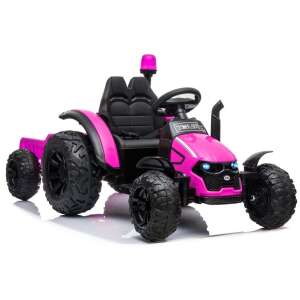 12V-os elektromos Traktor pótkocsival, pink 7307 69239688 