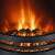 Nahaufnahme des realistischen Flammeneffekts des Home by Somogyi FKK 14 Elektrokamins