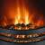 Somogyi FKK 14 electric fireplace, black, close-up of flames