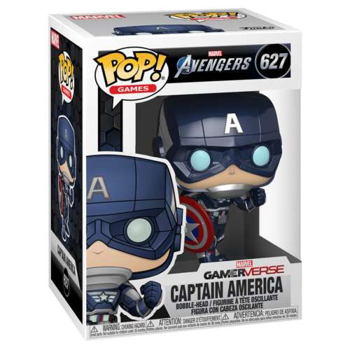 Funko Pop! Games Marvel's Avengers Amerika Kapitány figura, gyűjthető figurka, bobblehead, vinyl figura