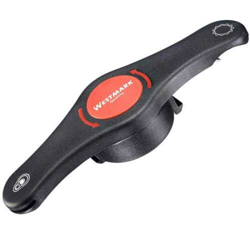 Westmark 4 in 1 bottle opener, black and red, top view