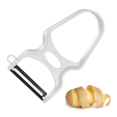 Curățător de legume Westmark 1057 în formă de U, alb, cu cartofi