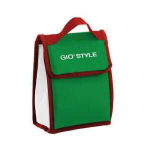 Gio'Style 2305636 grüne isolierte Lunchtasche mit rotem Besatz - Kühltaschen, Kühlakkus