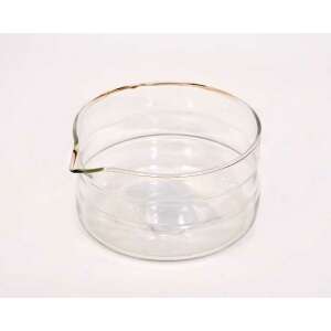 Glass coffee carafe with a gold rim - Handheld slicer