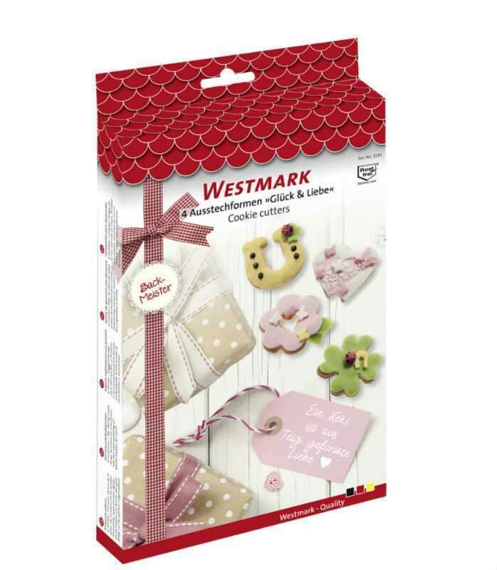 Westmark 31932260 sütemény kiszúró, szerelem és szerencse formák, 4db