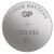 Close-up of GP CR2430 lithium coin cell battery